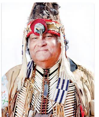 Chief Hatcher in later years, in a beaded headdress